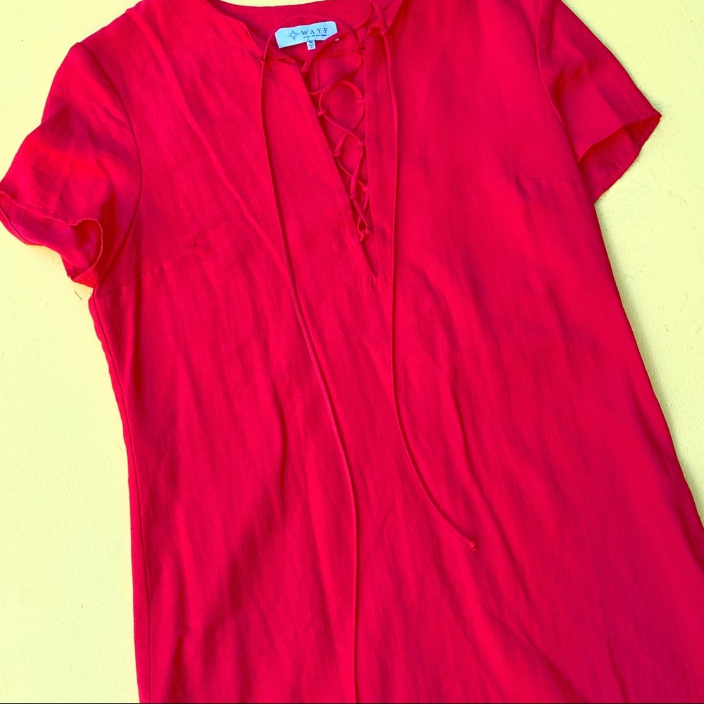 WAYF sundress coral tie front M mini dress casual